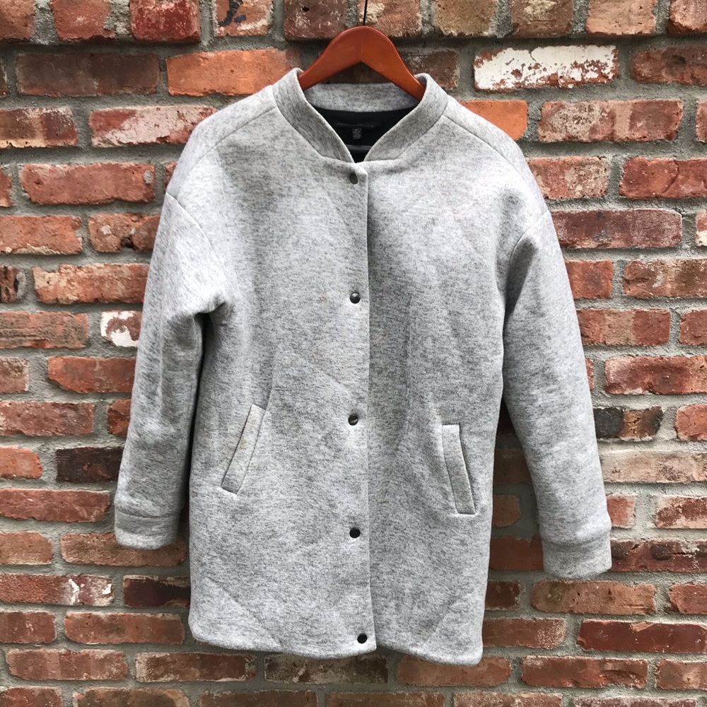 Warm long bomber jacket